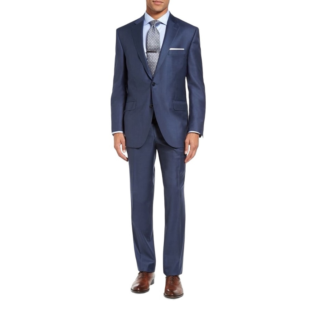 Peter Millar Blue Flynn Classic Fit Wool Suit Size 44R NWT